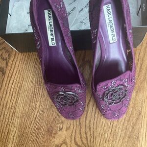 Karl Lagerfeld Eggplant/Deep Purple Shoes (Flats)